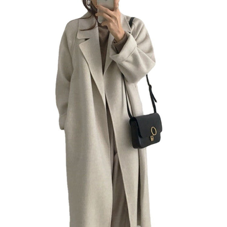 Damen eleganter und lässiger Trenchcoat mit großem Revers Drune