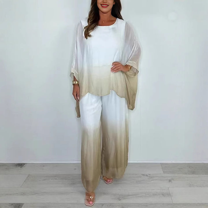 Damen Set aus weichem, fließendem Material mit modischem Ombre-Effekt Drune