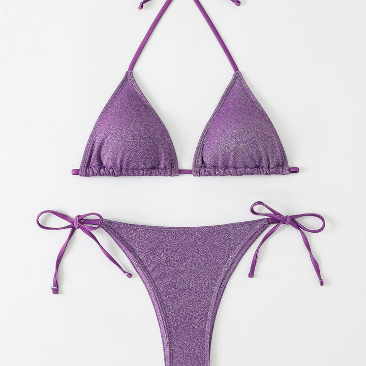 Damen Triangel-Bikini mit schimmerndem Rüschendesign Drune