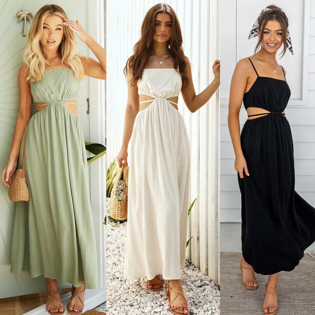 Damen Maxikleid mit modischen Cut-Outs und figurfreundlichem Design Drune