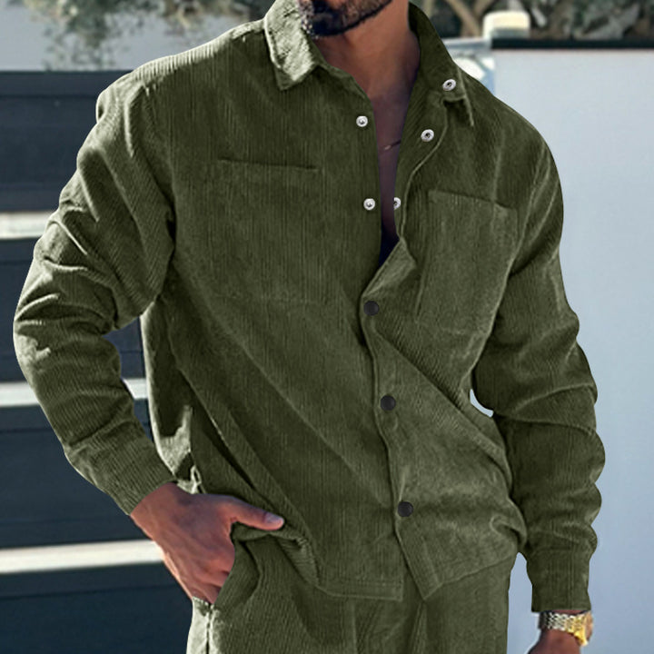 Herren Fleecejacke mit strukturiertem Design und praktischen Taschen Drune
