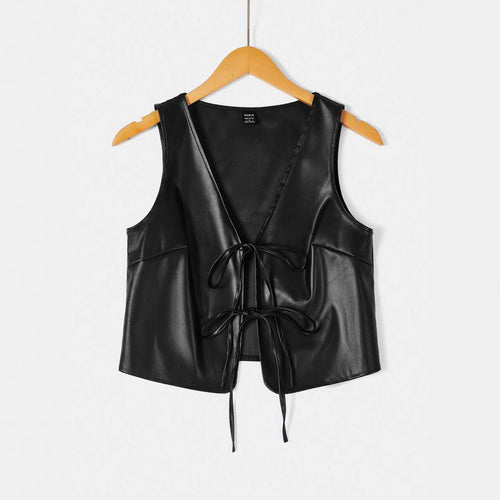 Damen elegantes Cropped-Top mit zeitgemäßer Schnürung Drune