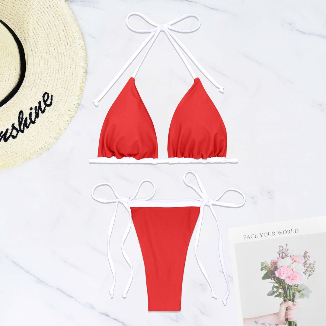 Damen Triangel-Bikini mit verstellbaren Trägern und seitlichem Bindeband Drune