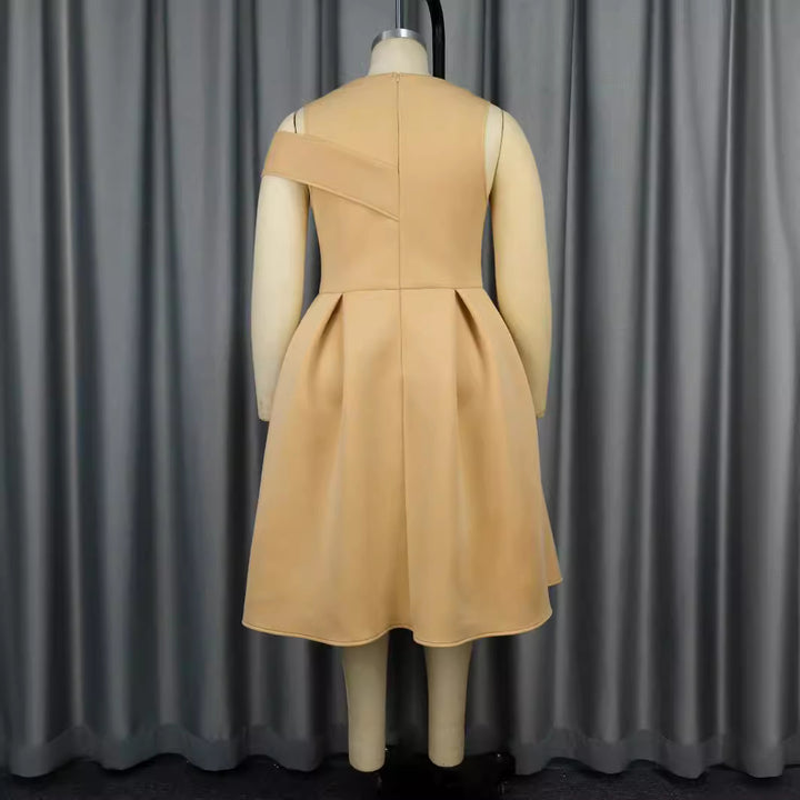Damen Elegantes Cocktailkleid mit asymmetrischem Schnitt und transparenten Ärmeln Drune