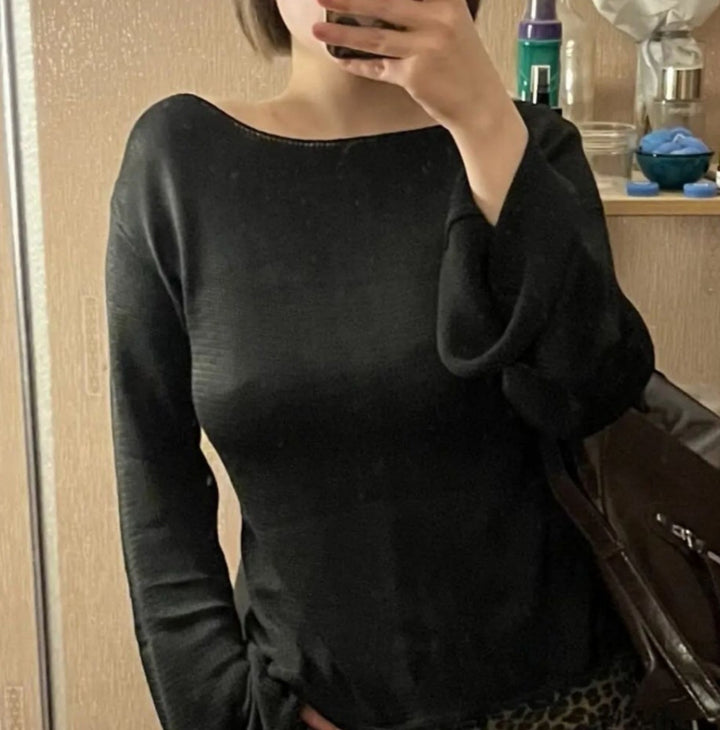 Damen Eleganter Feinstrickpullover mit lässigem Schnitt und Rundhalsausschnitt Drune