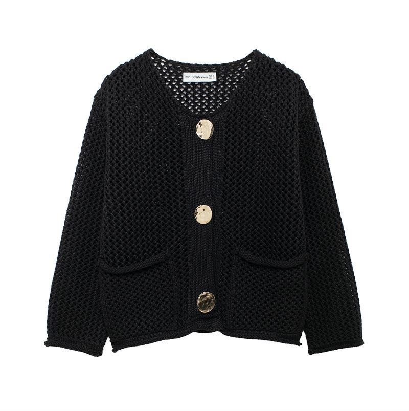Damen Strickjacke mit luftiger Maschenstruktur und praktischen Taschen Drune