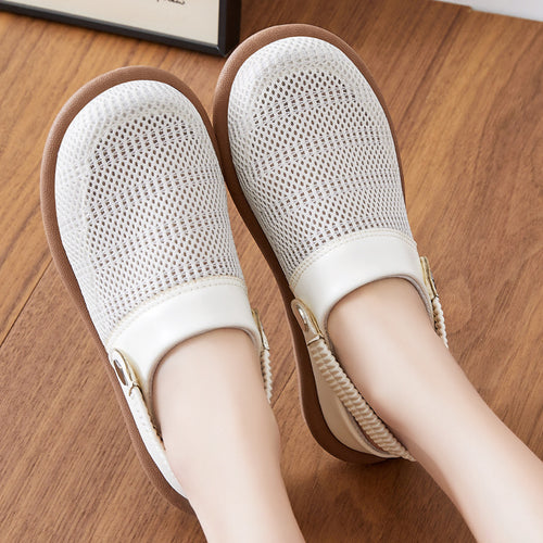 Damen nan atmungsaktive Netzgewebe Clog-Slipper mit elastischem Fersenriemen und dämpfender EVA-Sohle Drune