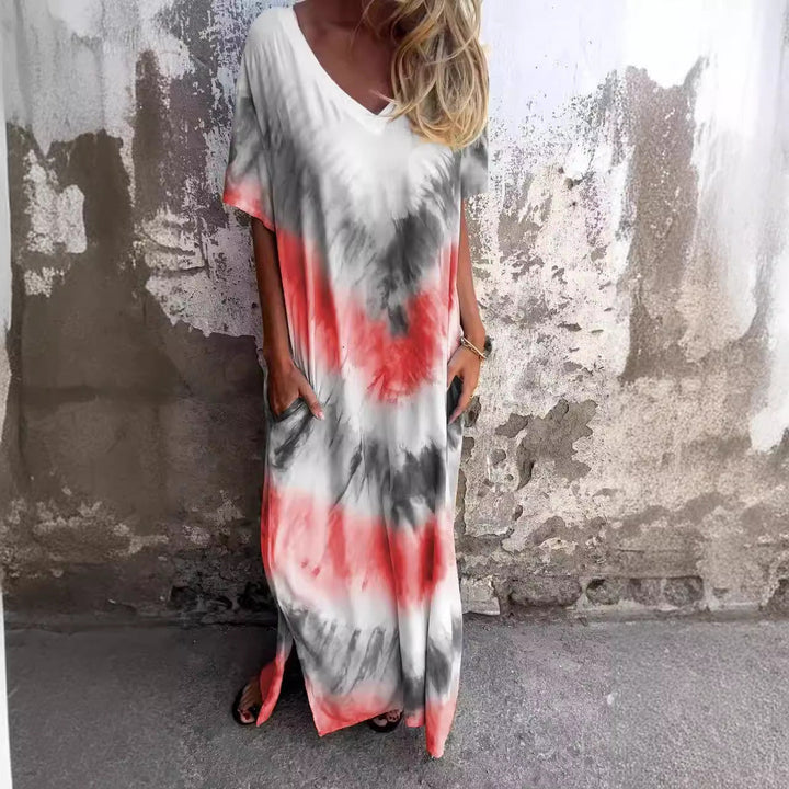Damen Maxikleid mit lässigem V-Ausschnitt und praktischen Taschen Drune
