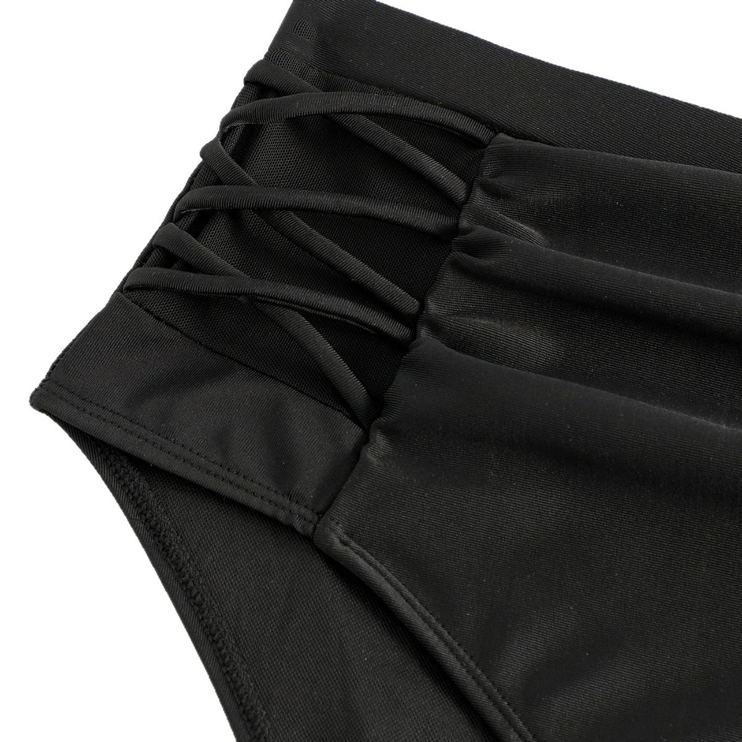 Damen Hochgeschnittener Bikini mit floralen Akzenten und raffinierten Details Drune