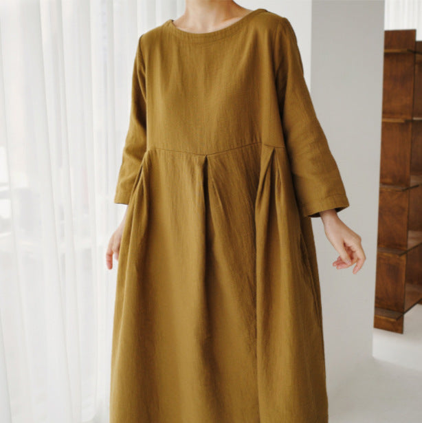 Damen lässiges Sommerkleid im A-Linien Schnitt mit 3/4 Ärmeln Drune