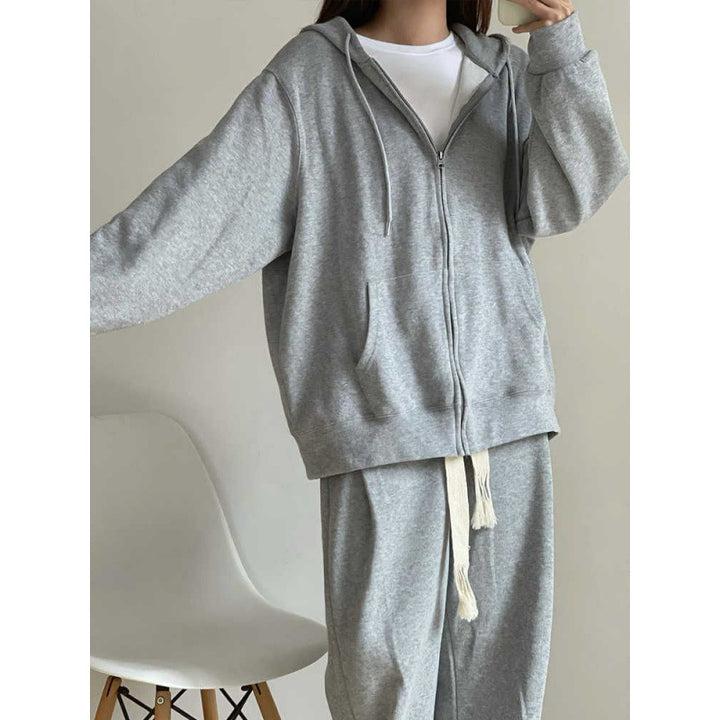 Damen Urbanes Lounge-Set mit Kapuzenpullover und weiten Jogginghosen Drune
