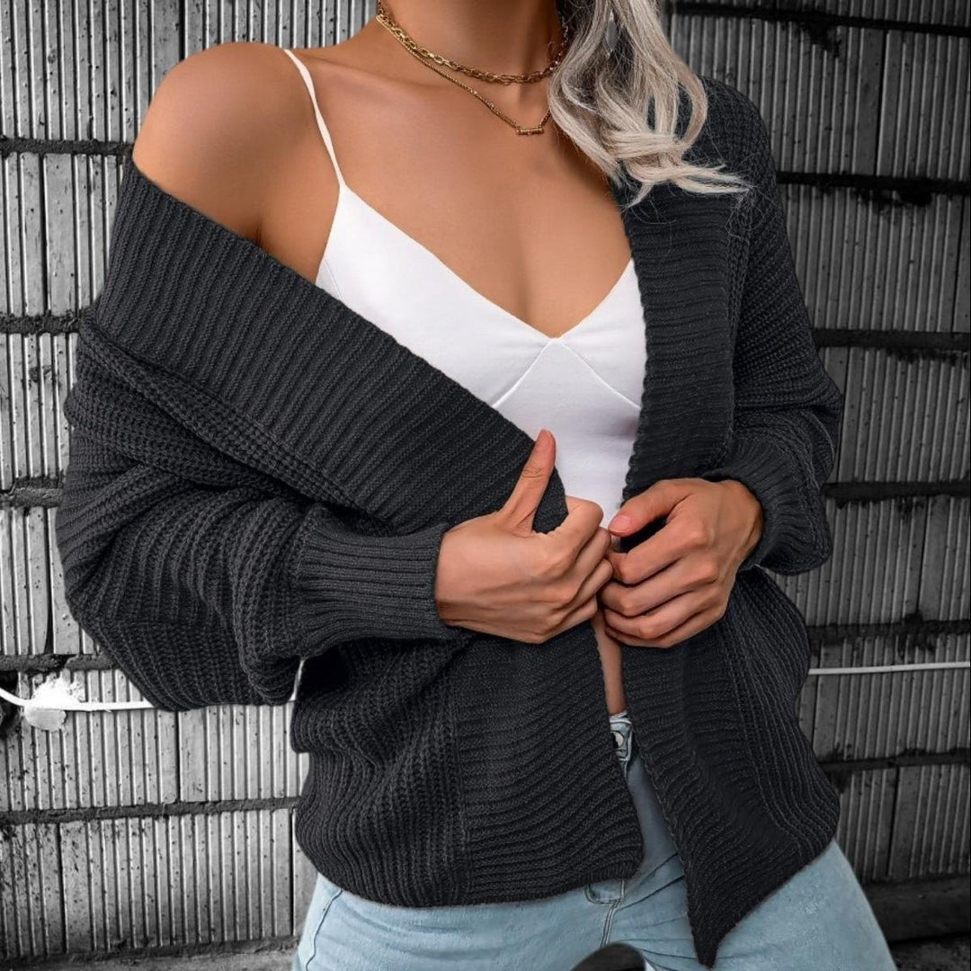 Damen lässiger Grobstrick-Cardigan mit sanfter Textur und offenem Schnitt Drune