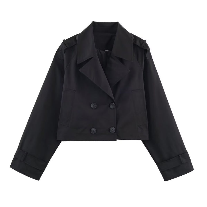 Damen modische cropped Trenchjacke Drune