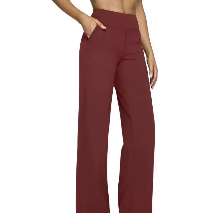 Damen Weit geschnittene Komfort-Hose mit elastischem Bund und praktischen Taschen Drune