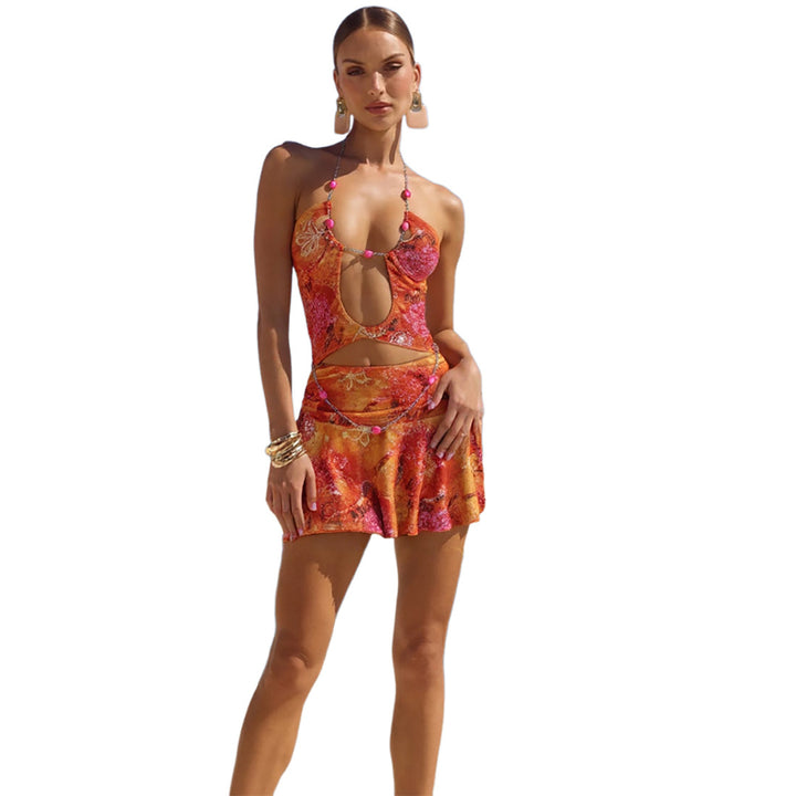 Damen Strandkleid mit verführerischem Ausschnitt und modischen Cut-Outs Drune