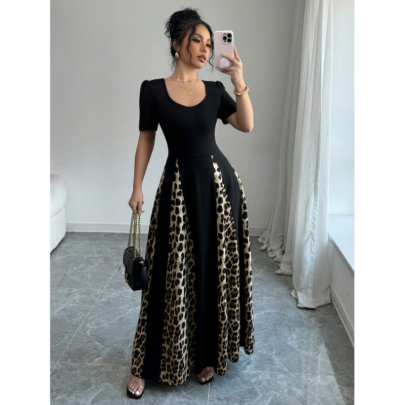 Damen Maxikleid mit elegantem Schnitt und modischem Tiermuster Drune