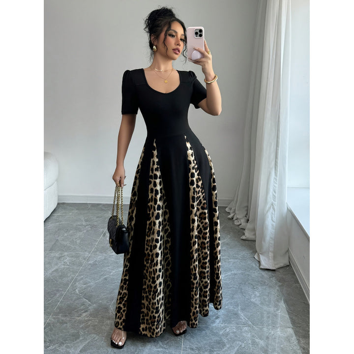 Damen Maxikleid mit elegantem Schnitt und modischem Tiermuster Drune