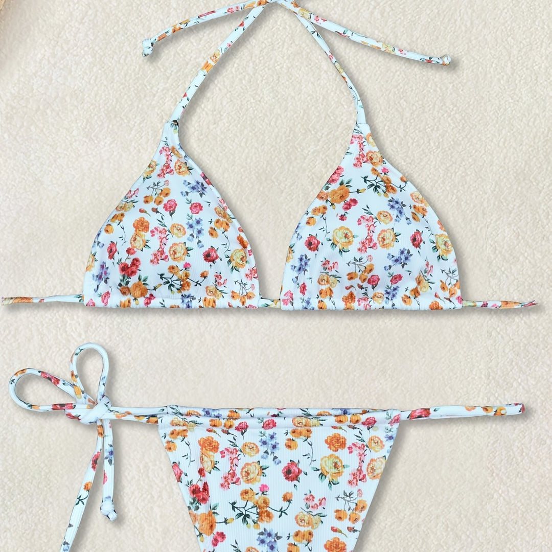 Damen Blumenmuster Bikini Drune