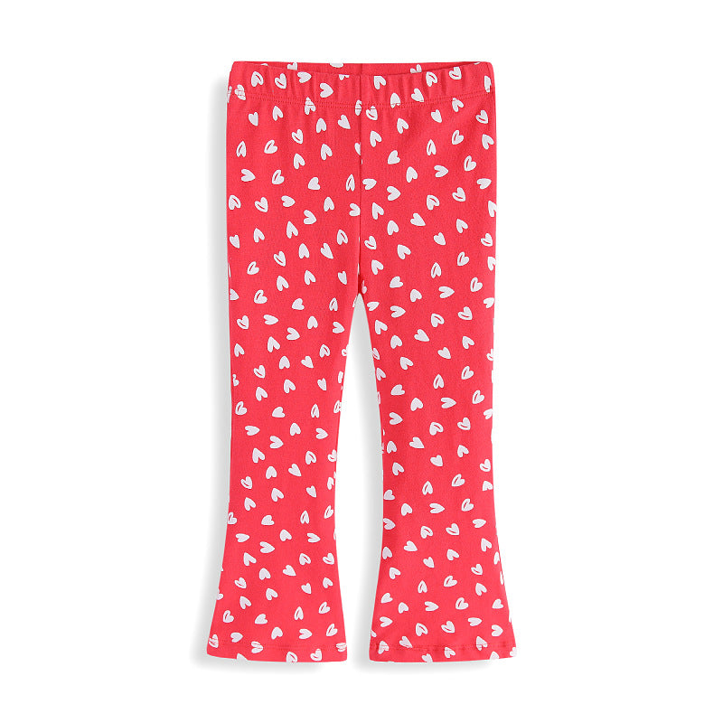 Mädchen Schlagleggings mit süßem Herzen-Print Drune