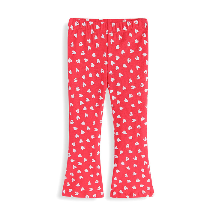 Mädchen Schlagleggings mit süßem Herzen-Print Drune