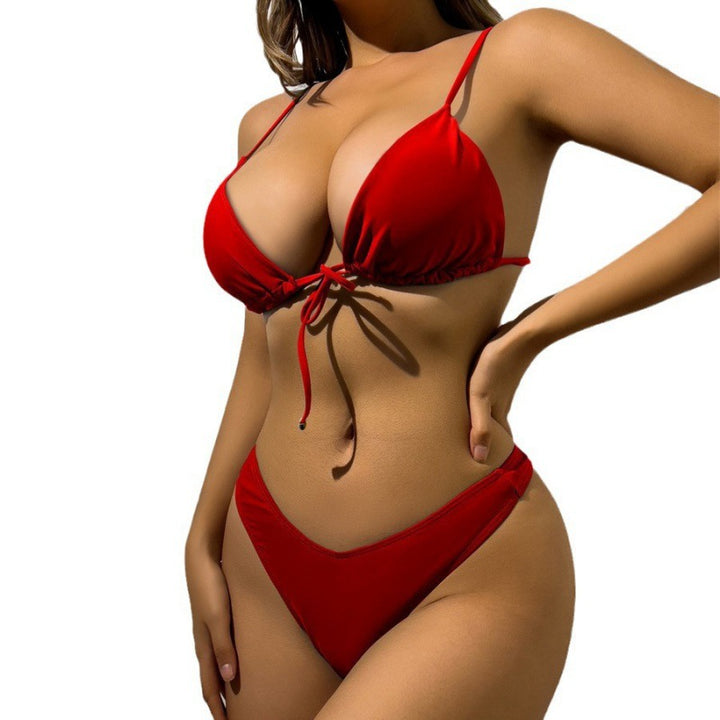 Damen Triangel-Bikini mit verstellbarem Bindeband und hohem Beinausschnitt Drune