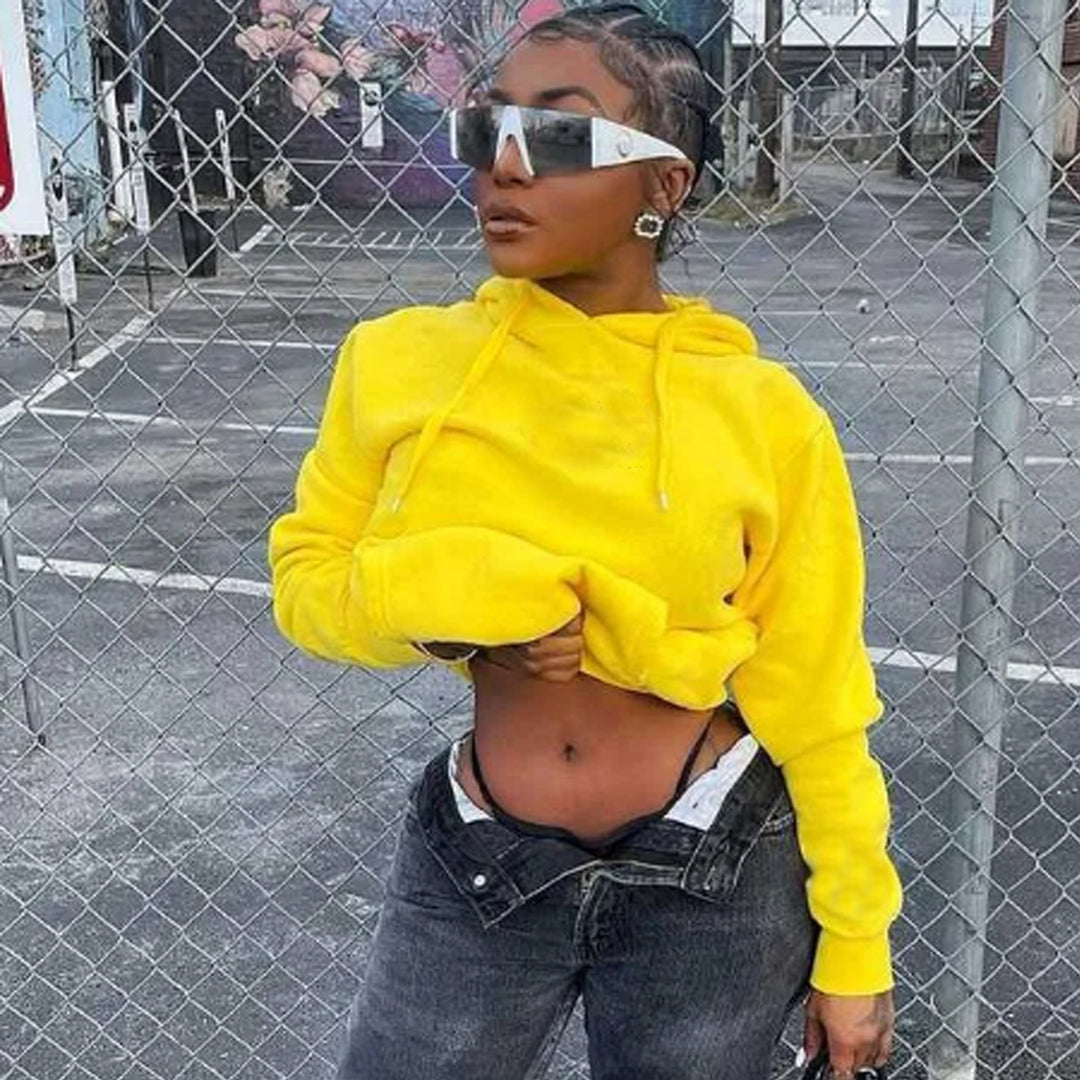 Damen Hoodie mit Kängurutasche und weichem Innenmaterial Drune