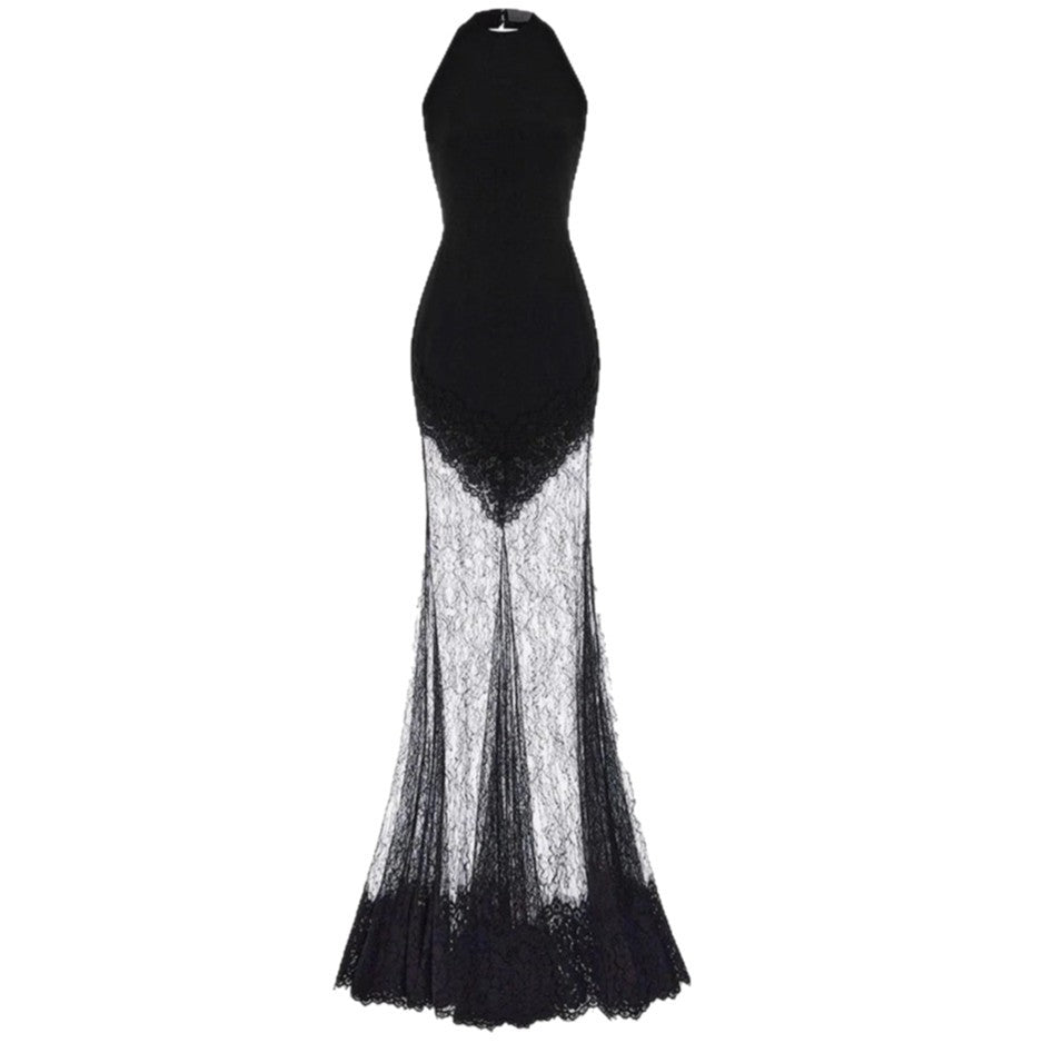 Damen Bodenlanges Spitzenkleid im eleganten Schnitt Drune