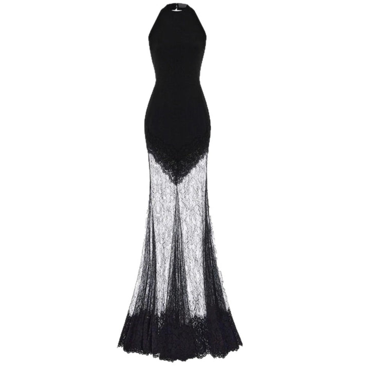 Damen Bodenlanges Spitzenkleid im eleganten Schnitt Drune