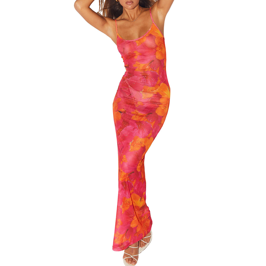 Damen Maxikleid mit floralem Muster Drune