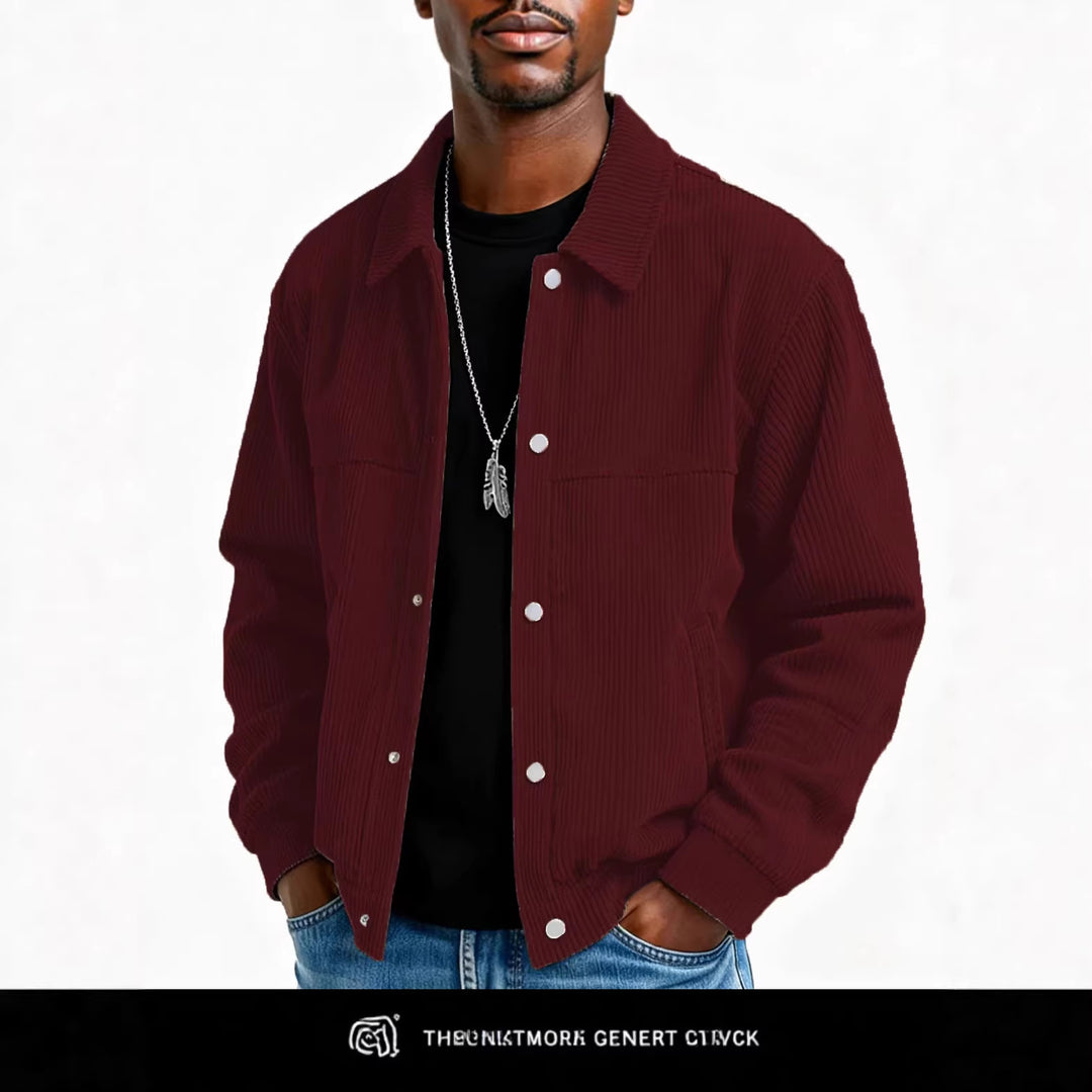 Herren Cordjacke mit Taschen und gestepptem Design Drune