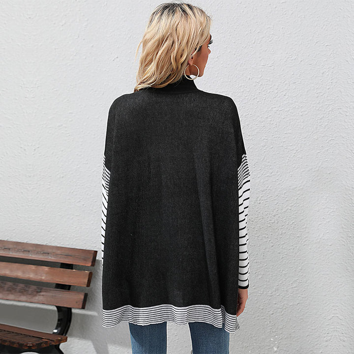 Damen gemütlicher Strickpullover mit lässigem Streifenmuster Drune