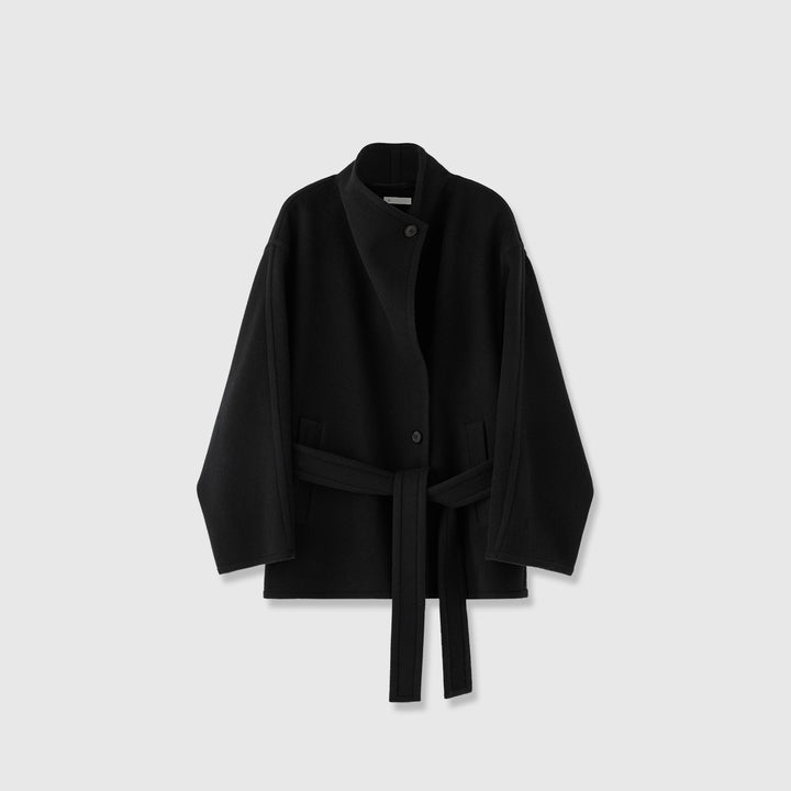 Damen eleganter Oversized-Mantel mit Bindegürtel Drune