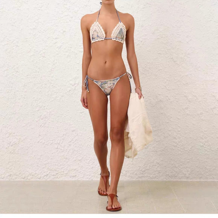 Damen Triangel-Bikini mit Häkel-Details Drune