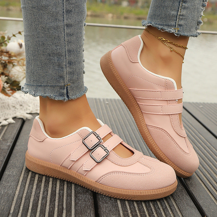 Damen Komfortable Sneakers mit doppeltem Klettverschluss Drune