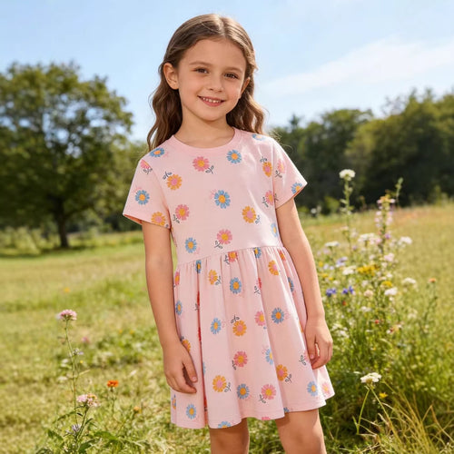 Mädchen Sommerkleid mit buntem Blumenmuster Drune