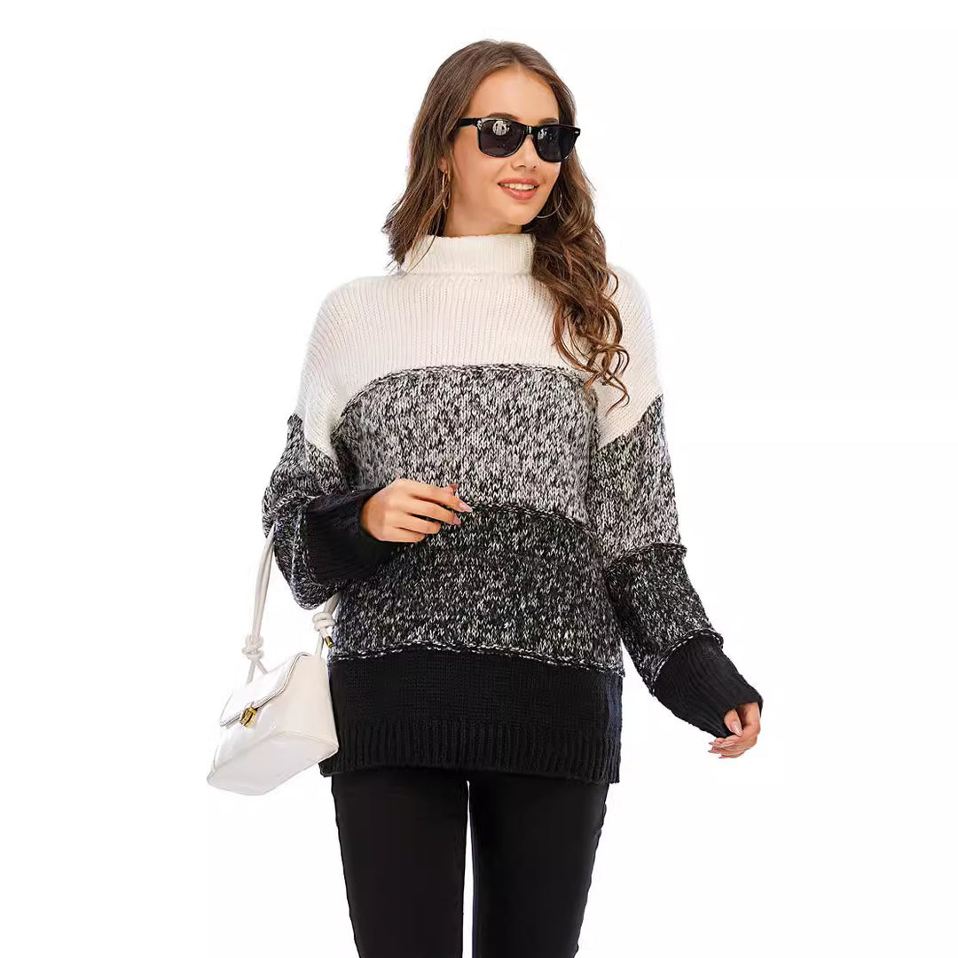 Damen kuscheliger Rollkragenpullover im strukturierten Strickdesign Drune