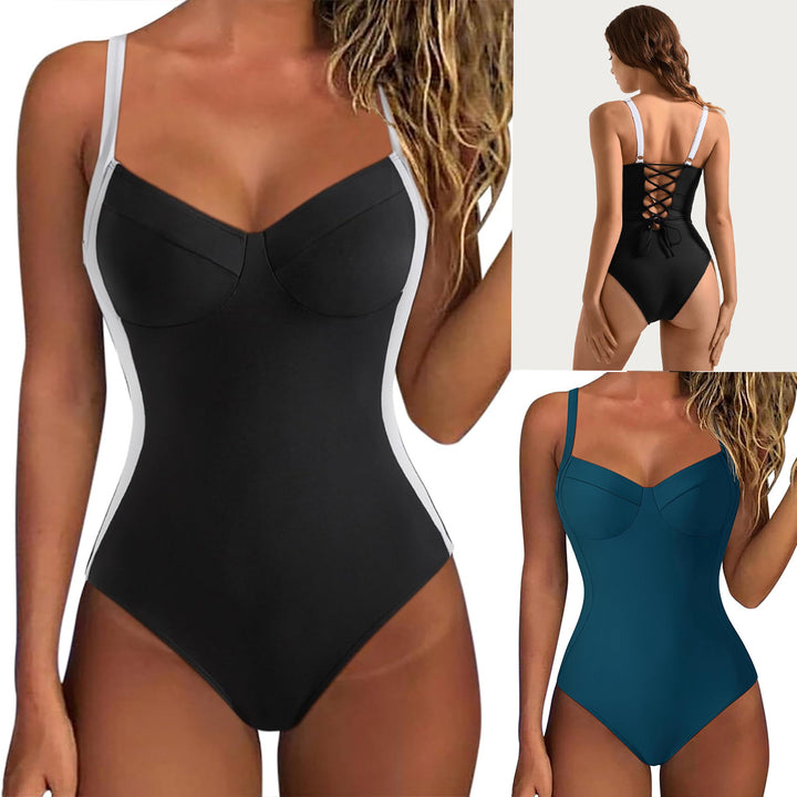 Damen Einteiliger Badeanzug mit elegantem Schnitt und verstellbaren Trägern Drune