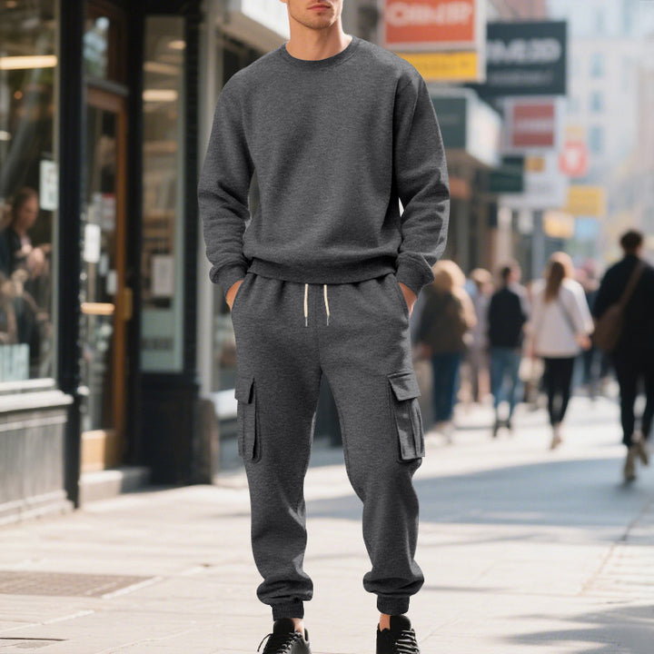 Herren lässiges Sweatshirt und Cargo-Hose Set Drune