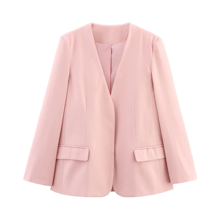Damen modischer Blazer ohne Verschluss mit eleganter Silhouette Drune