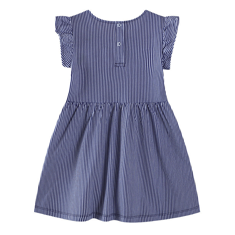 Mädchen Blumenstickerei Sommerkleid Drune