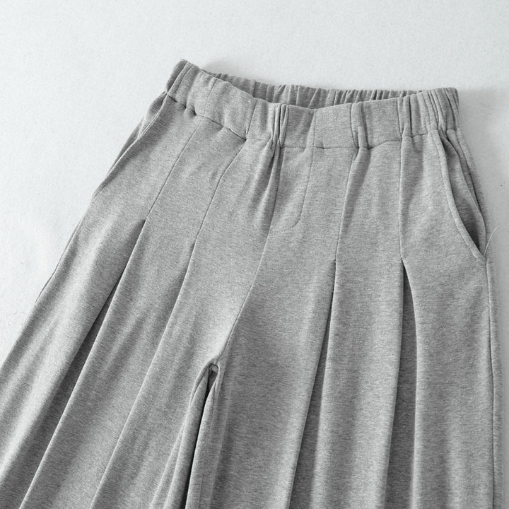 Damen lässige, weite Freizeithose mit Bundfalten Drune
