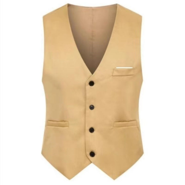 Herren nan elegante Satinweste mit V-Ausschnitt und schmal geschnittene Anzughose Drune