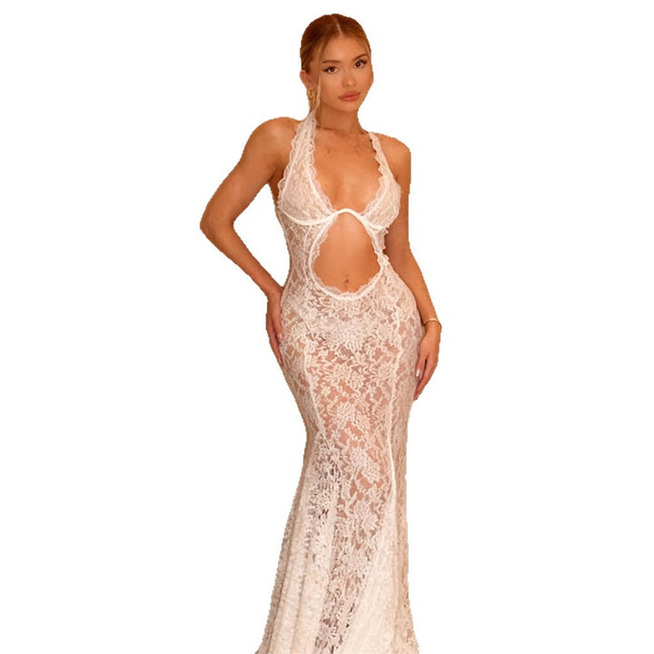 Damen Elegantes Spitzenkleid mit verführerischem Ausschnitt und traumhaftem Design Drune