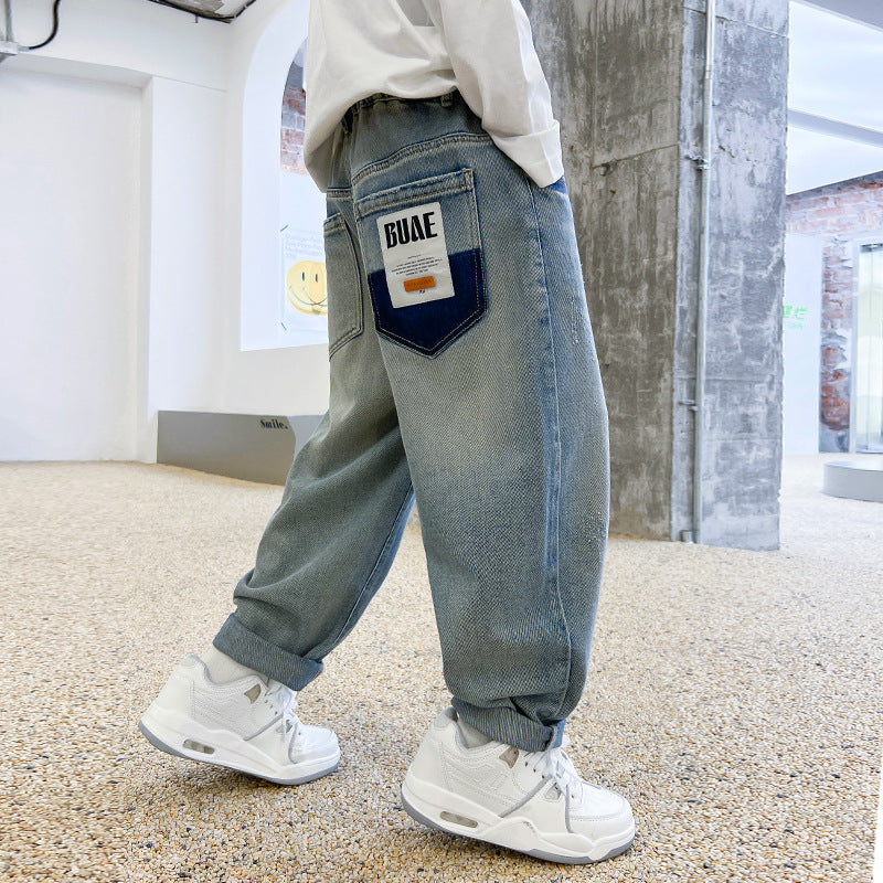 Herren modische Baggy-Jeans mit einzigartigen Taschen Drune