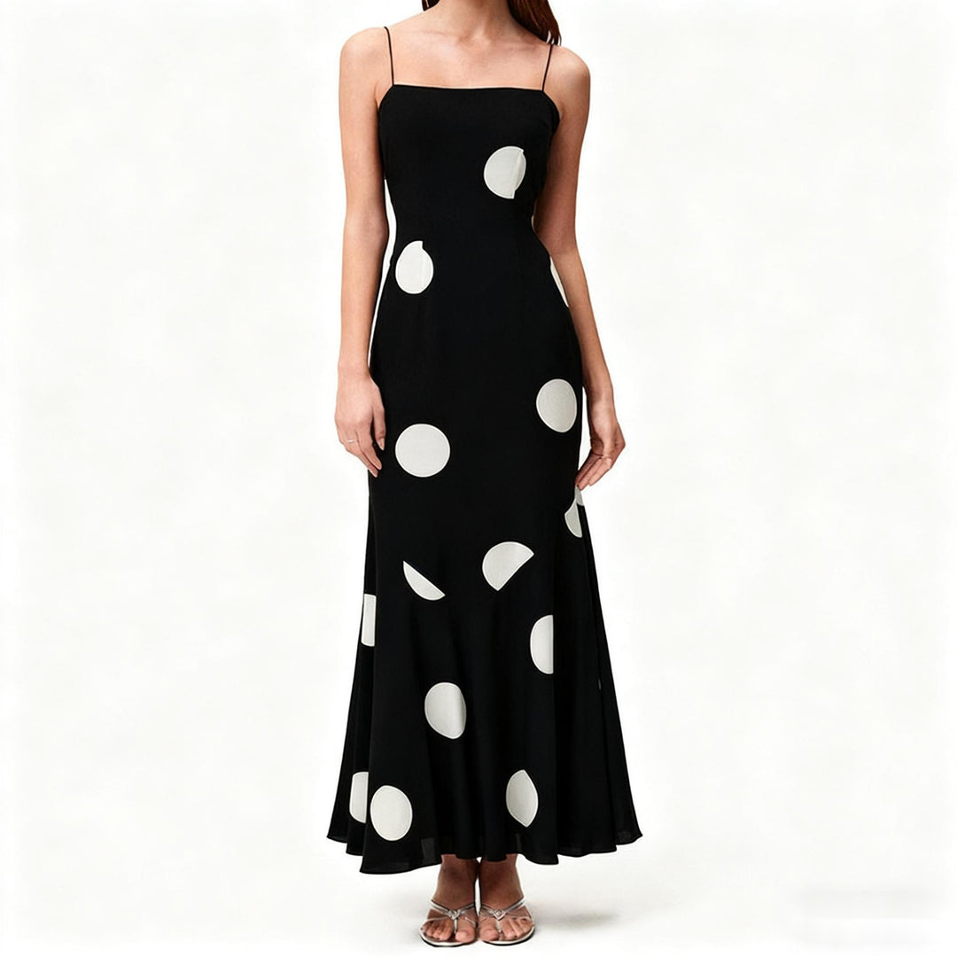 Damen Maxikleid mit elegantem Polka-Dot-Muster Drune