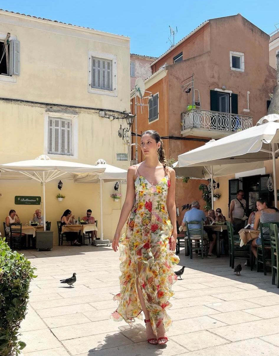 Damen Sommerliches Maxikleid mit floralen Prints Drune