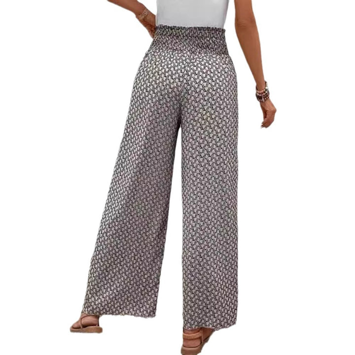 Damen nan weite Sommerhose mit gesmoktem Gummibund und Palazzo-Silhouette Drune