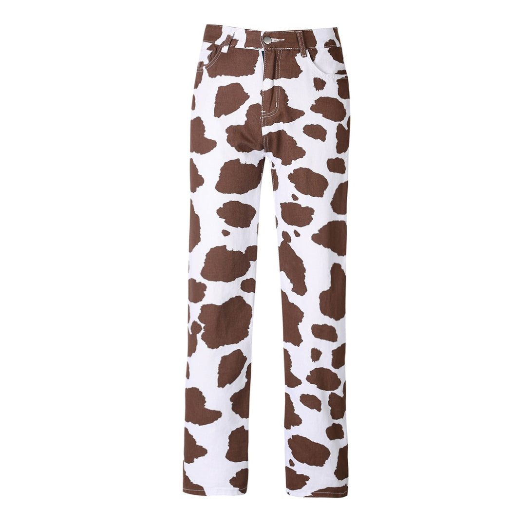 Drune | Damen Kuhflecken Gerade Geschnittene Hose
