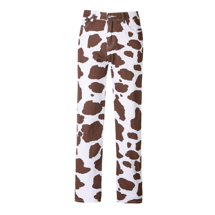 Drune | Damen Kuhflecken Gerade Geschnittene Hose