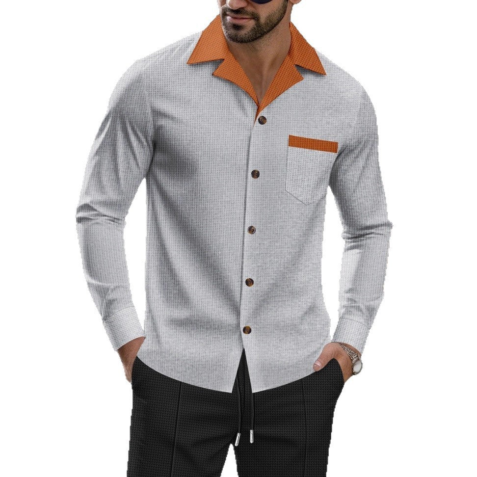 Herren Schicke Langarmhemd Drune